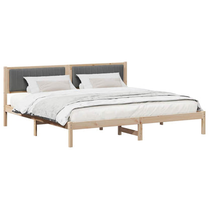Bedframe met hoofdeinde Donkergrijs 200 x 200 cm Stof