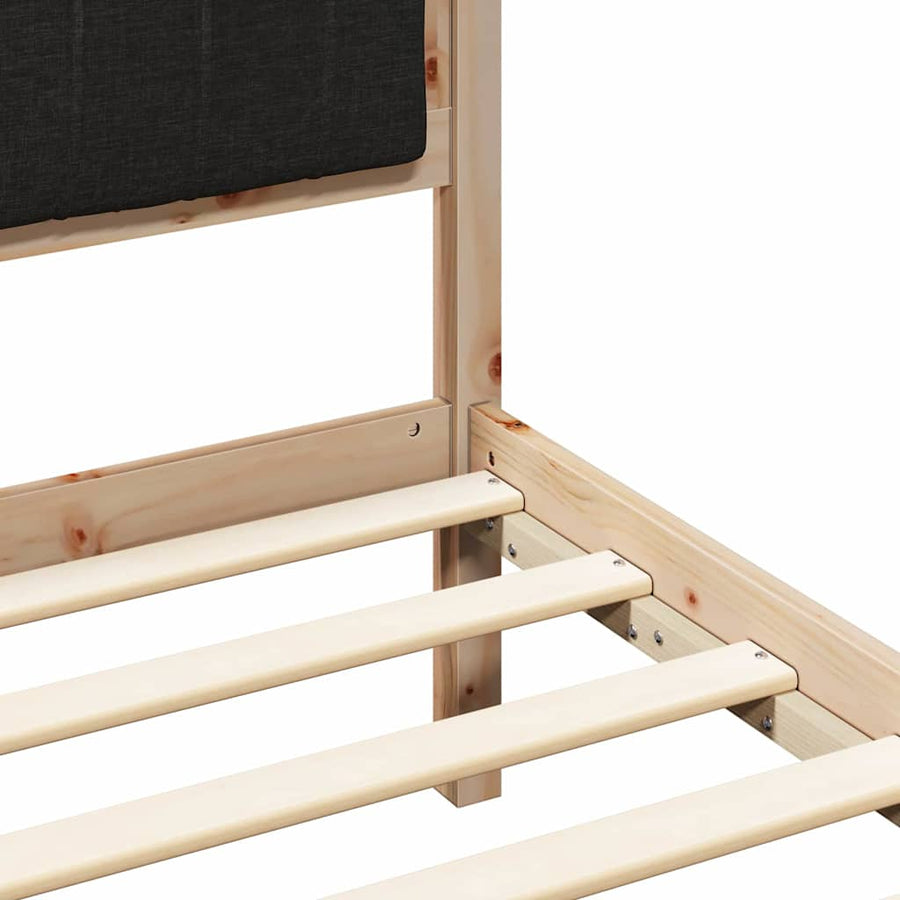 Bedframe met hoofdeinde Zwart 200 x 200 cm Stof