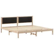 Bedframe met hoofdeinde Zwart 200 x 200 cm Stof