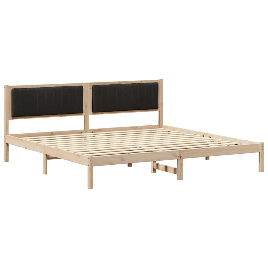 Bedframe met hoofdeinde Zwart 200 x 200 cm Stof