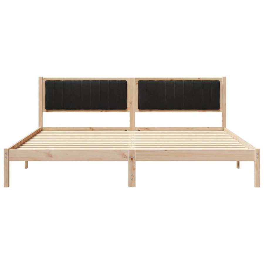 Bedframe met hoofdeinde Zwart 200 x 200 cm Stof