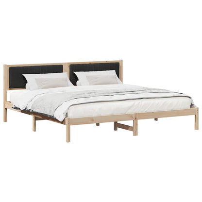 Bedframe met hoofdeinde Zwart 200 x 200 cm Stof