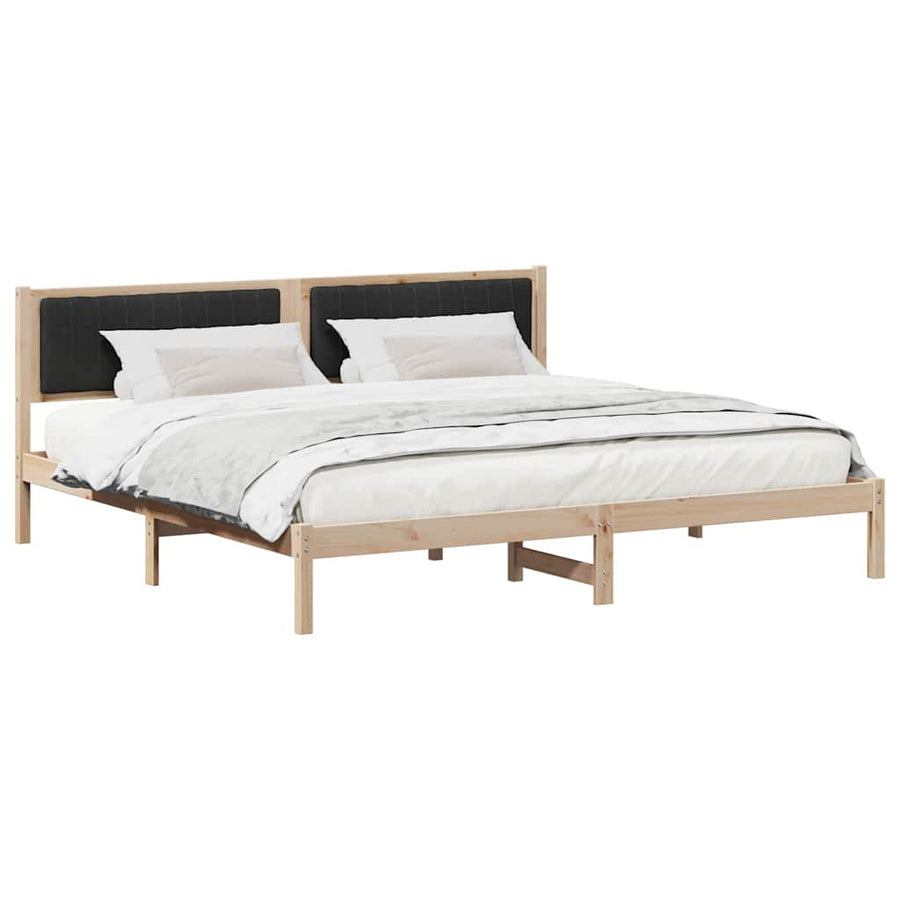 Bedframe met hoofdeinde Zwart 200 x 200 cm Stof