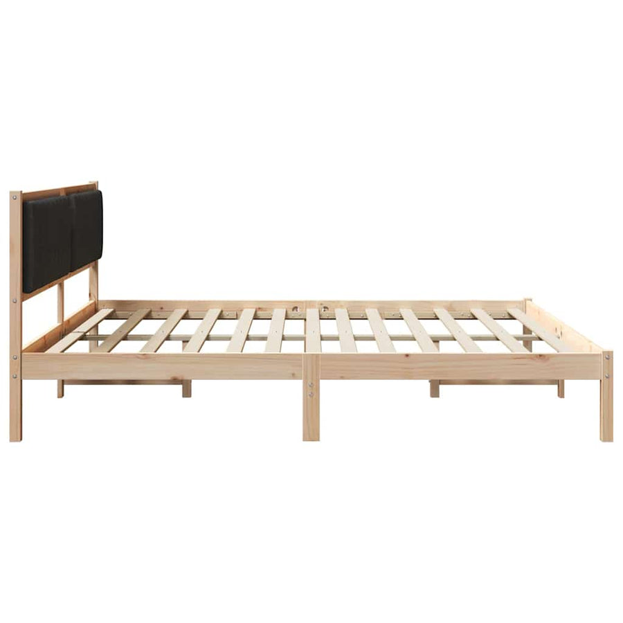 Bedframe met hoofdeinde Zwart 200 x 200 cm Stof