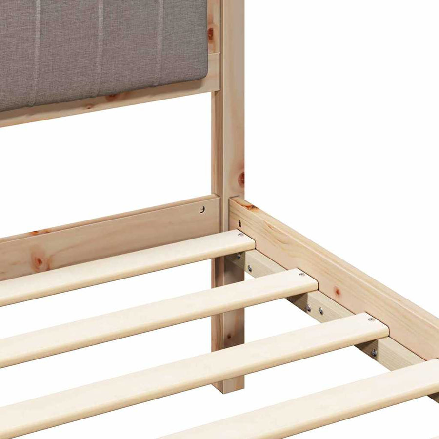 Bedframe met hoofdeinde Taupe 200 x 200 cm Stof
