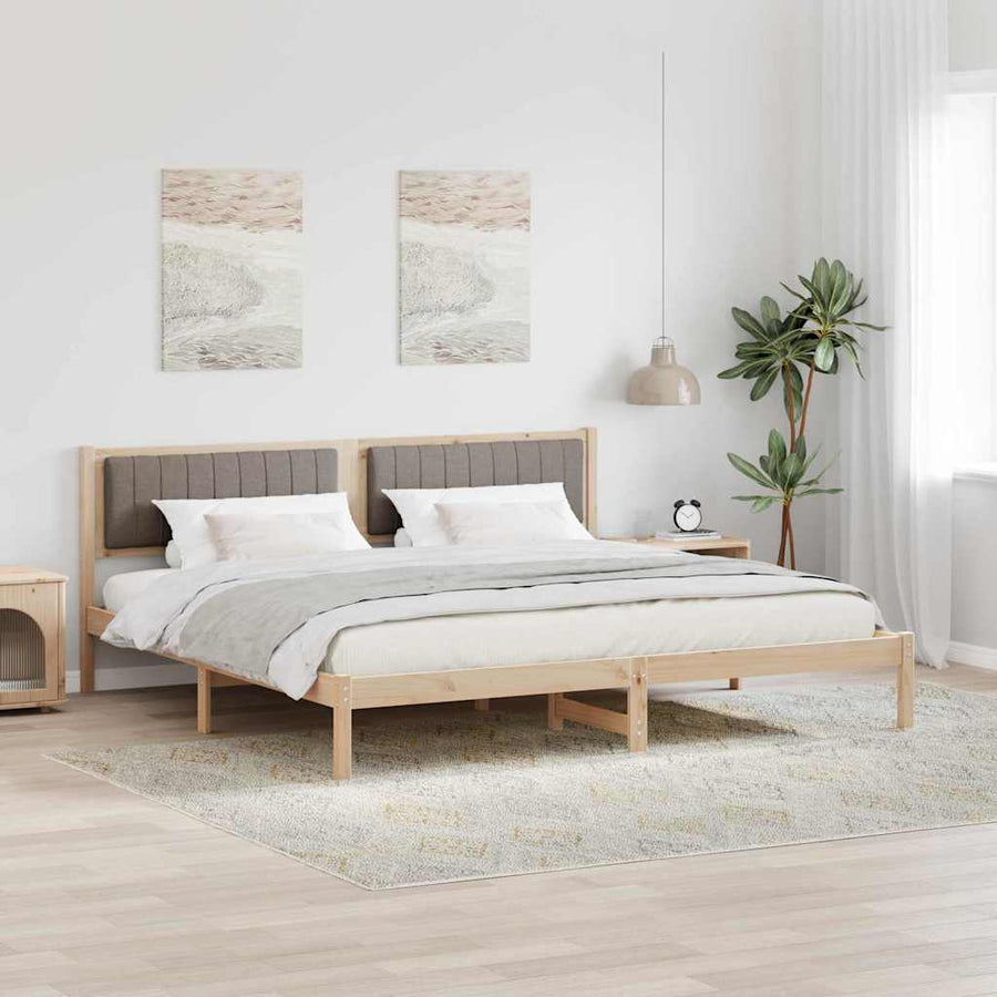 Bedframe met hoofdeinde Taupe 200 x 200 cm Stof