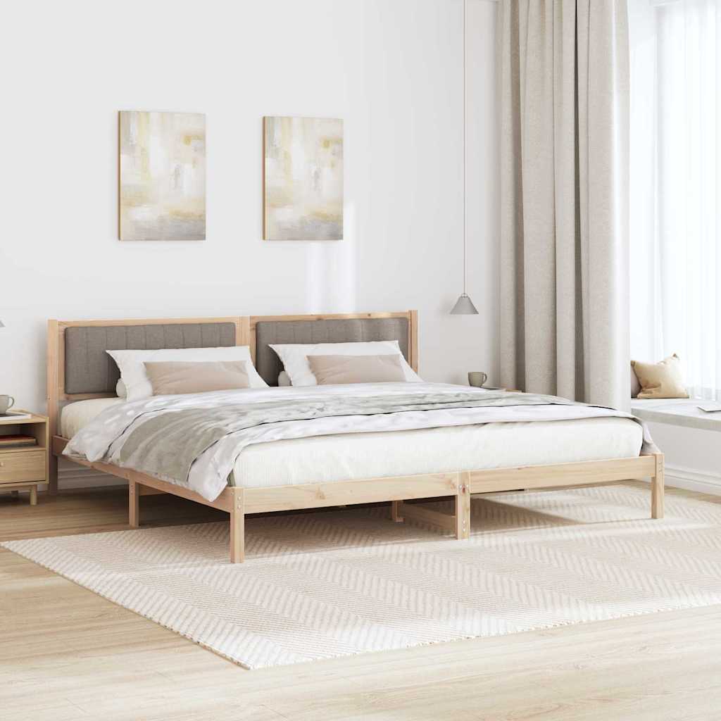 Bedframe met hoofdeinde Taupe 200 x 200 cm Stof