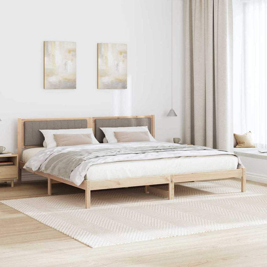 Bedframe met hoofdeinde Taupe 200 x 200 cm Stof