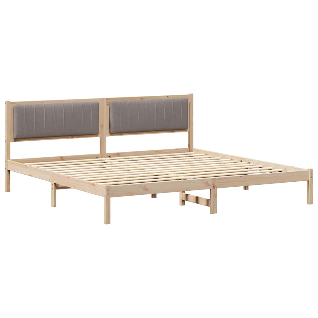 Bedframe met hoofdeinde Taupe 200 x 200 cm Stof