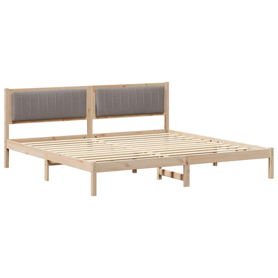 Bedframe met hoofdeinde Taupe 200 x 200 cm Stof
