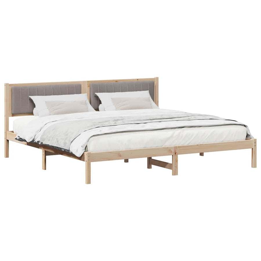 Bedframe met hoofdeinde Taupe 200 x 200 cm Stof