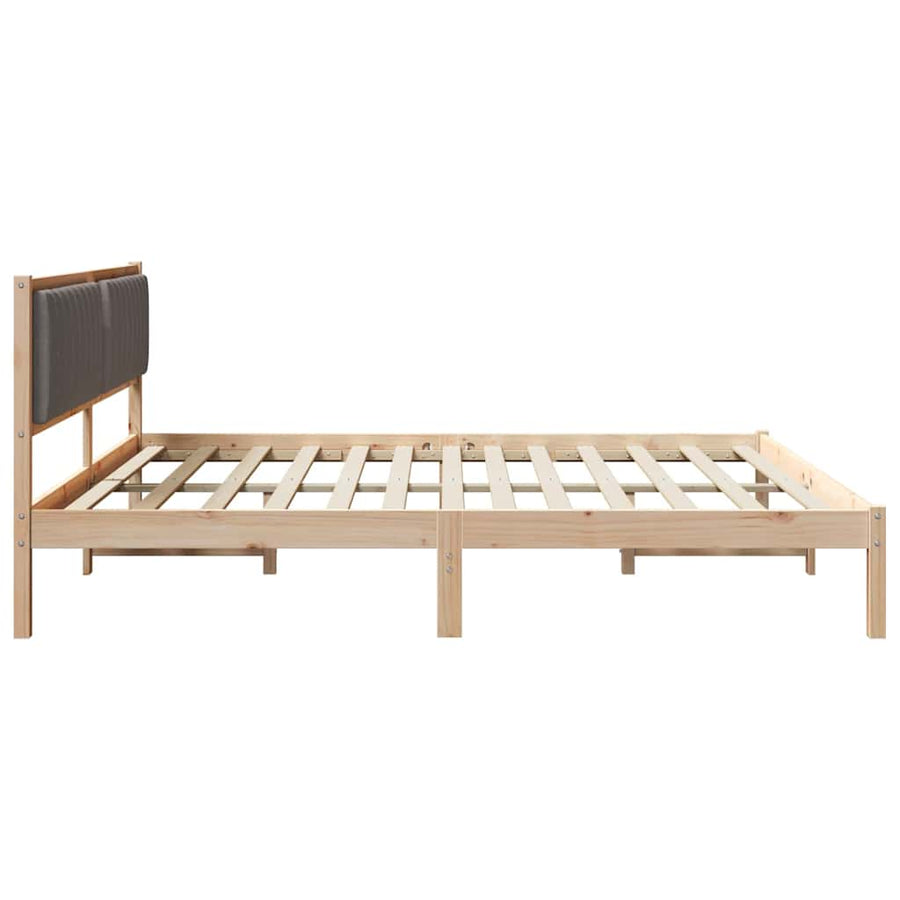Bedframe met hoofdeinde Taupe 200 x 200 cm Stof