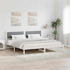 Bed Frame Light Gray 200 x 200 cm Solid Pine Wood