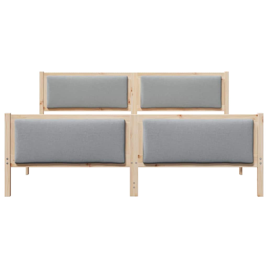 Bedframe met hoofdeinde Lichtgrijs 200 x 200 cm Stof