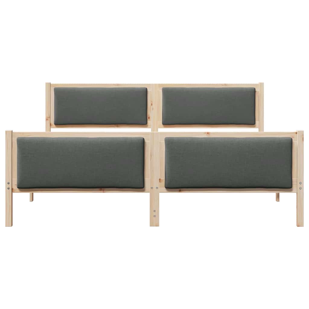 Bedframe met hoofdeinde Donkergrijs 200 x 200 cm Stof