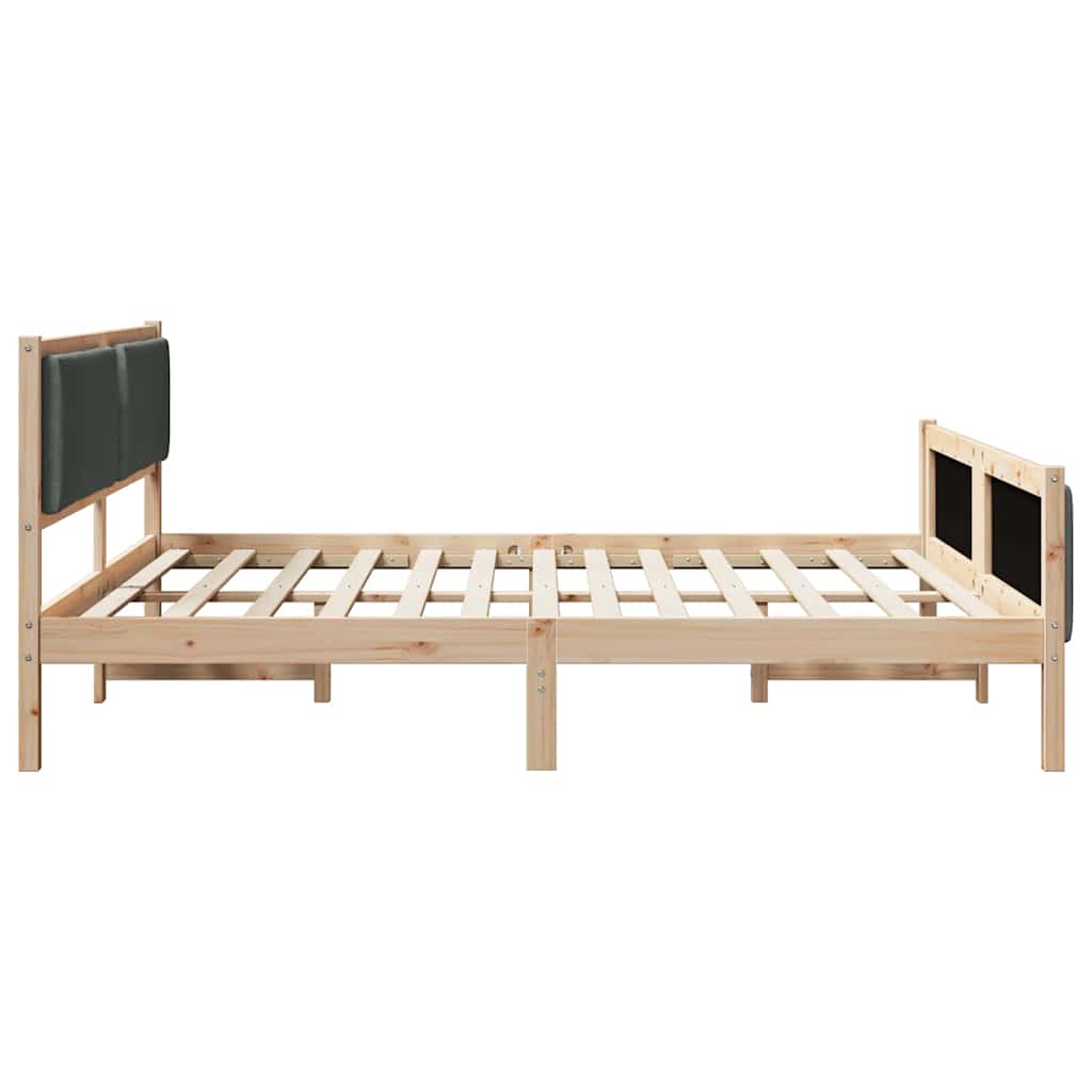 Bedframe met hoofdeinde Donkergrijs 200 x 200 cm Stof