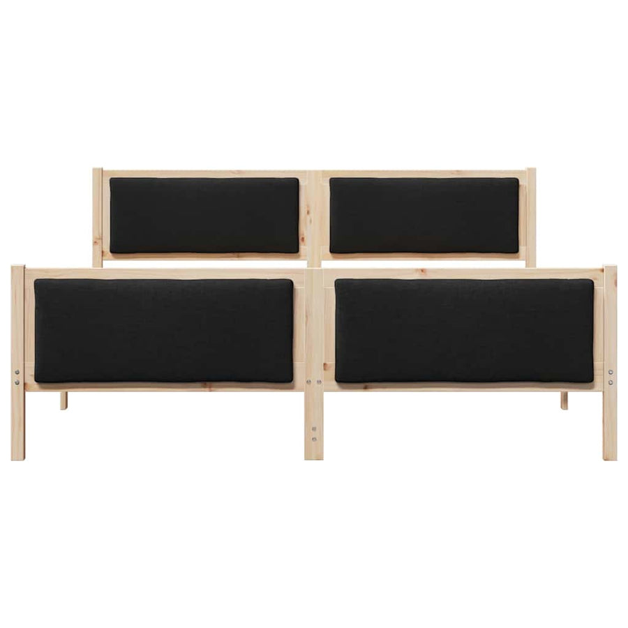 Bedframe met hoofdeinde Zwart 200 x 200 cm Stof