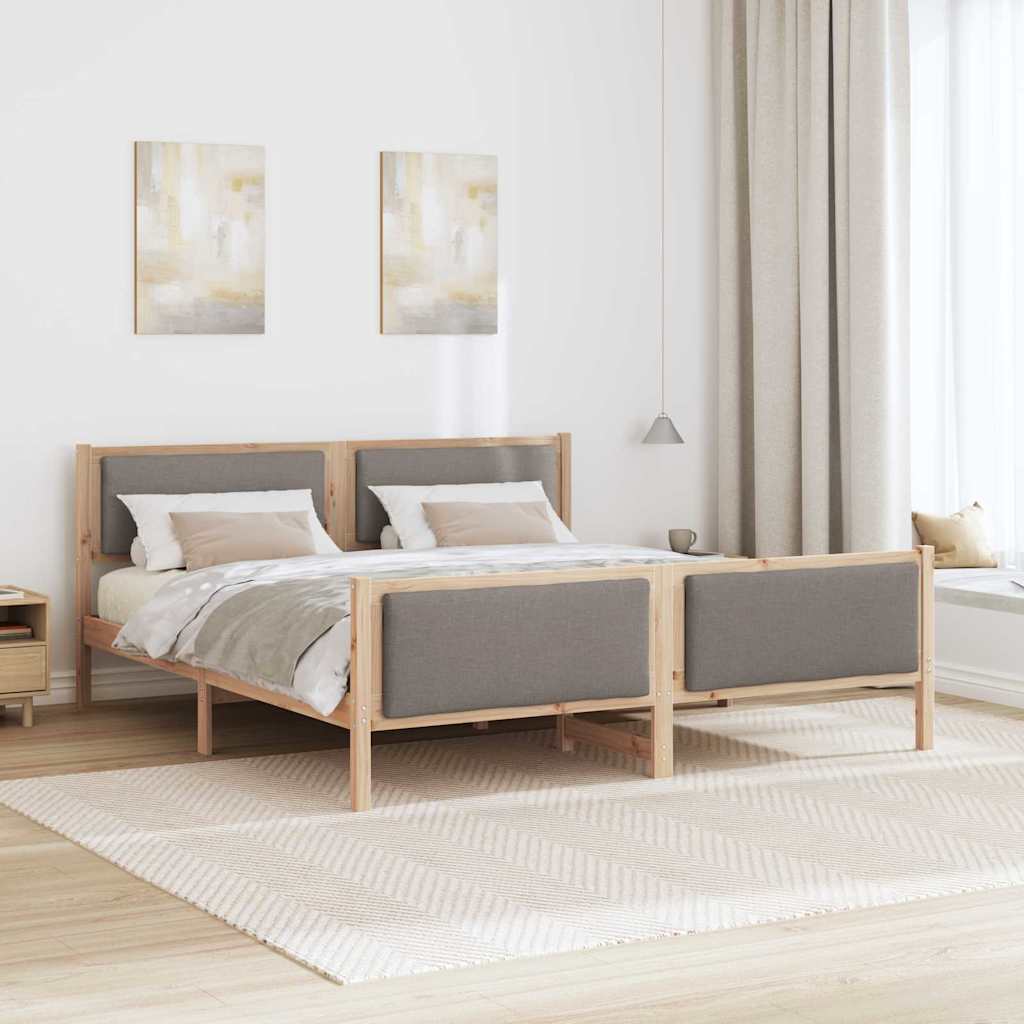 Bedframe met hoofdeinde Taupe 200 x 200 cm Stof