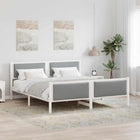 Bed Frame with Headboard Light Grey 200 x 200 cm Fabric