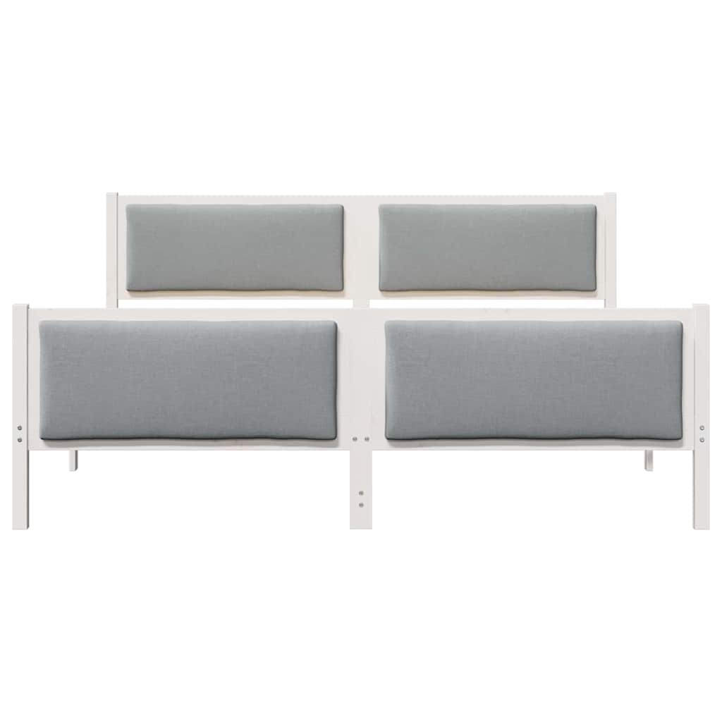 Bedframe met hoofdeinde Lichtgrijs 200 x 200 cm Stof