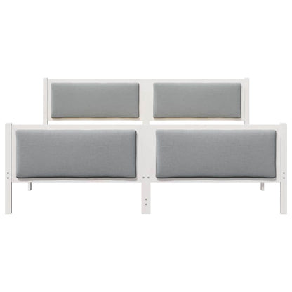 Bedframe met hoofdeinde Lichtgrijs 200 x 200 cm Stof