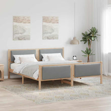 Bedframe met hoofdeinde Lichtgrijs 180 x 200 cm Stof