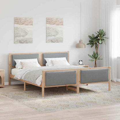 Bedframe met hoofdeinde Lichtgrijs 180 x 200 cm Stof