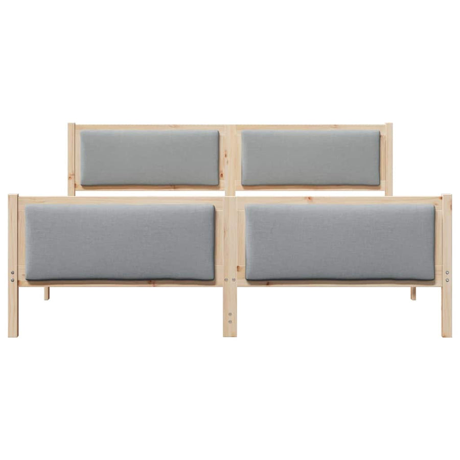Bedframe met hoofdeinde Lichtgrijs 180 x 200 cm Stof