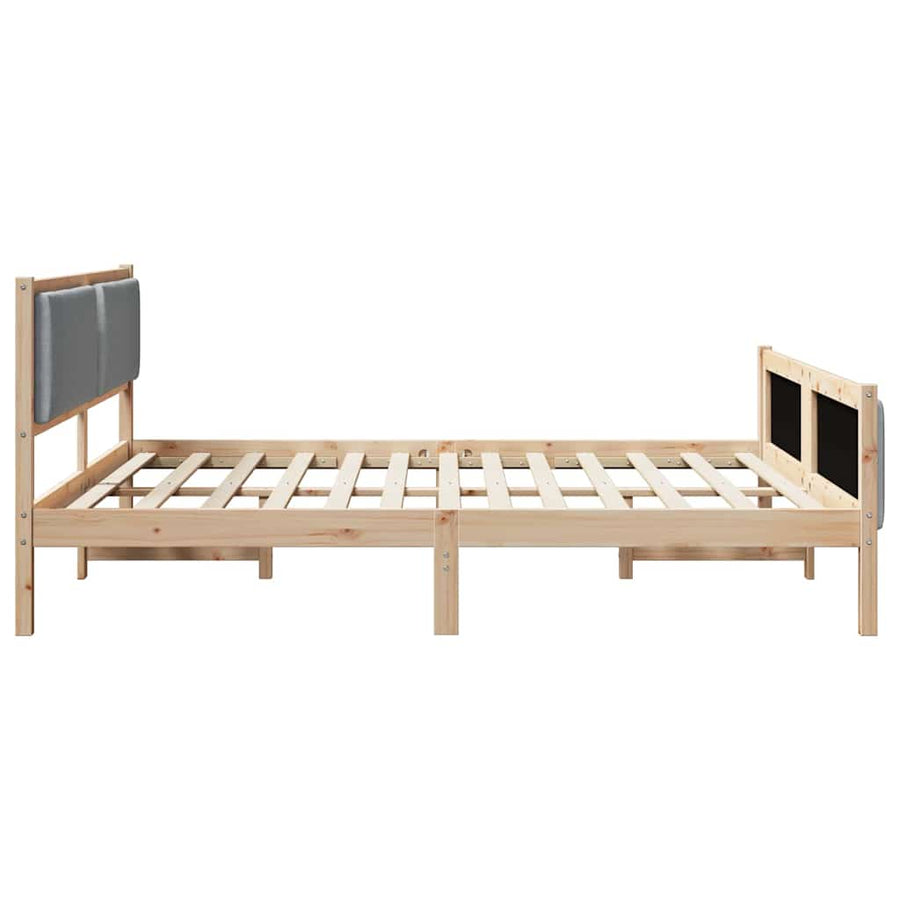 Bedframe met hoofdeinde Lichtgrijs 180 x 200 cm Stof