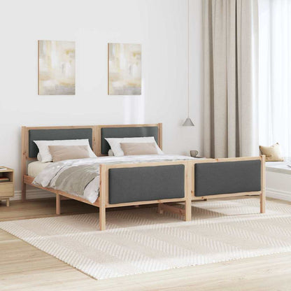 Bedframe met hoofdeinde Donkergrijs 180 x 200 cm Stof