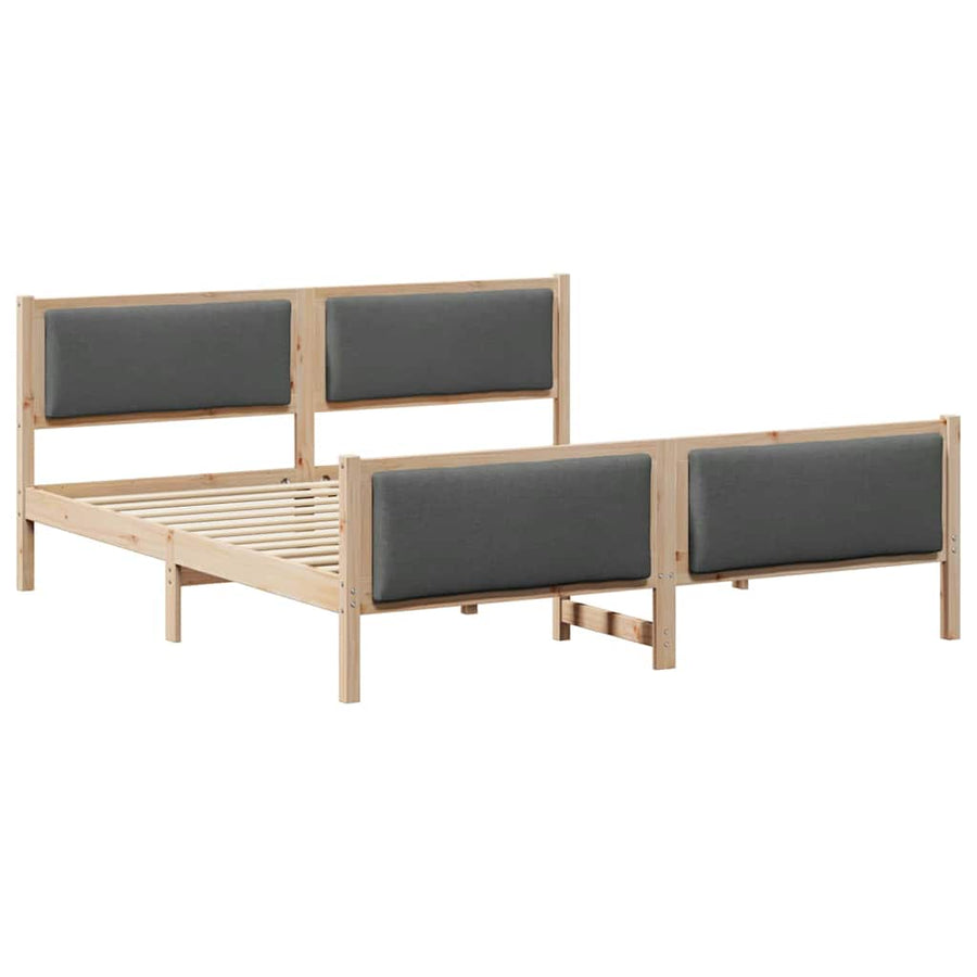 Bedframe met hoofdeinde Donkergrijs 180 x 200 cm Stof