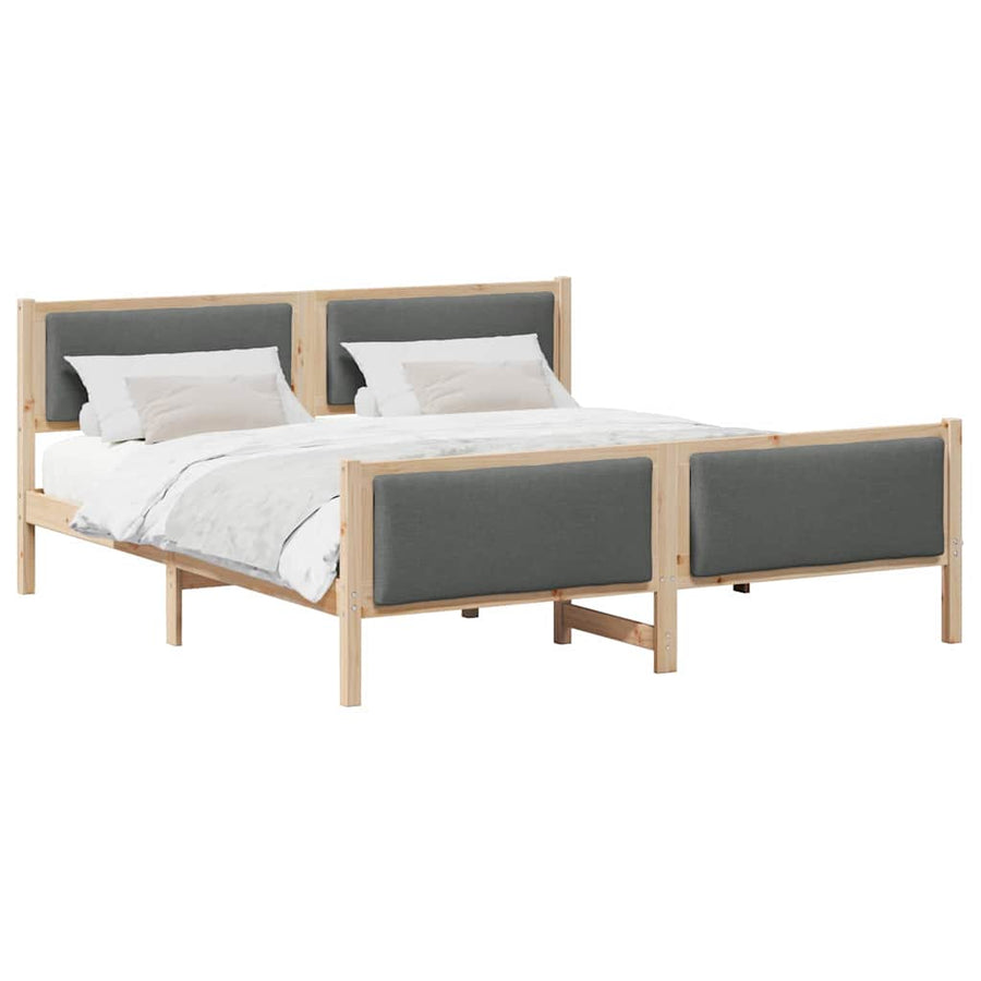 Bedframe met hoofdeinde Donkergrijs 180 x 200 cm Stof