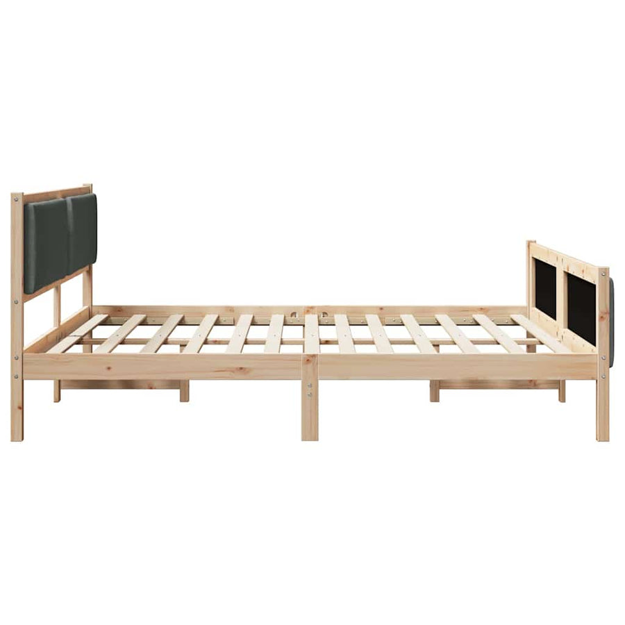 Bedframe met hoofdeinde Donkergrijs 180 x 200 cm Stof