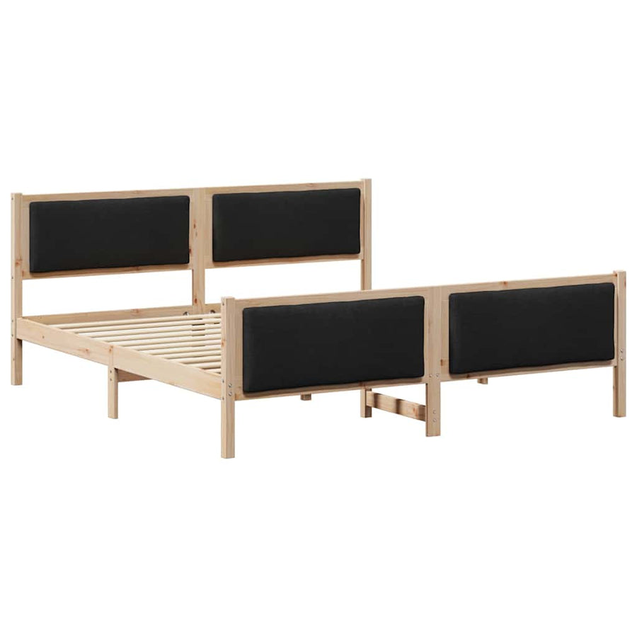 Bedframe met hoofdeinde Zwart 180 x 200 cm Stof