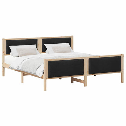 Bedframe met hoofdeinde Zwart 180 x 200 cm Stof