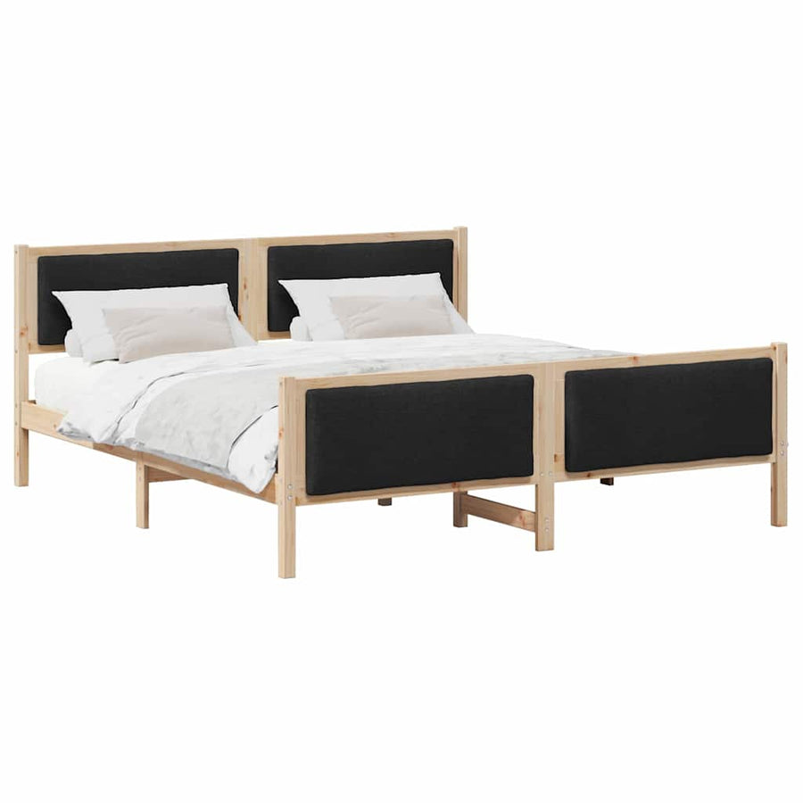 Bedframe met hoofdeinde Zwart 180 x 200 cm Stof