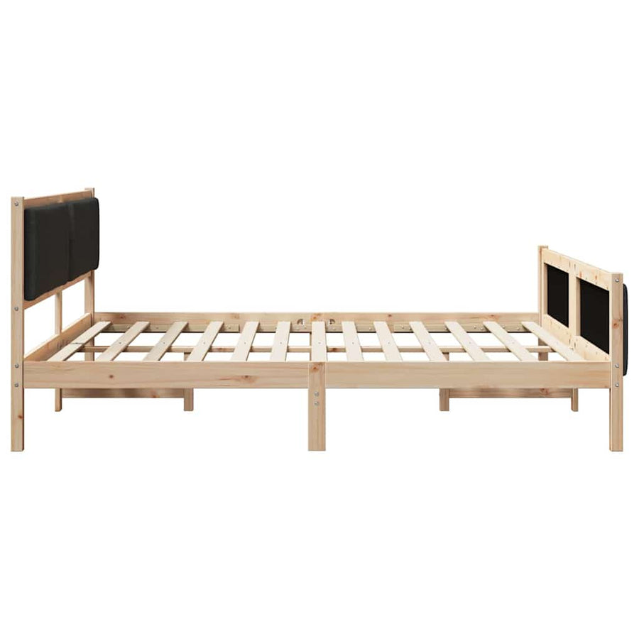 Bedframe met hoofdeinde Zwart 180 x 200 cm Stof
