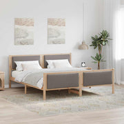 Bedframe 180x200 cm taupe massief grenenhout