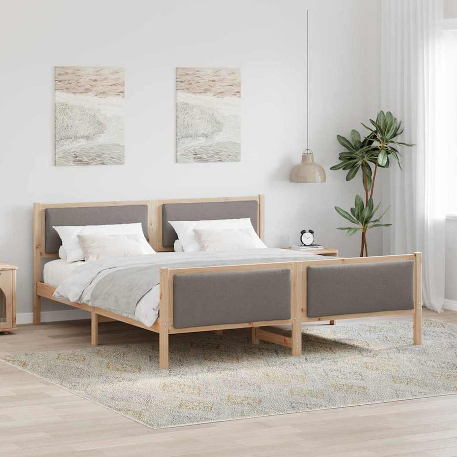 Bedframe met hoofdeinde Taupe 180 x 200 cm Stof
