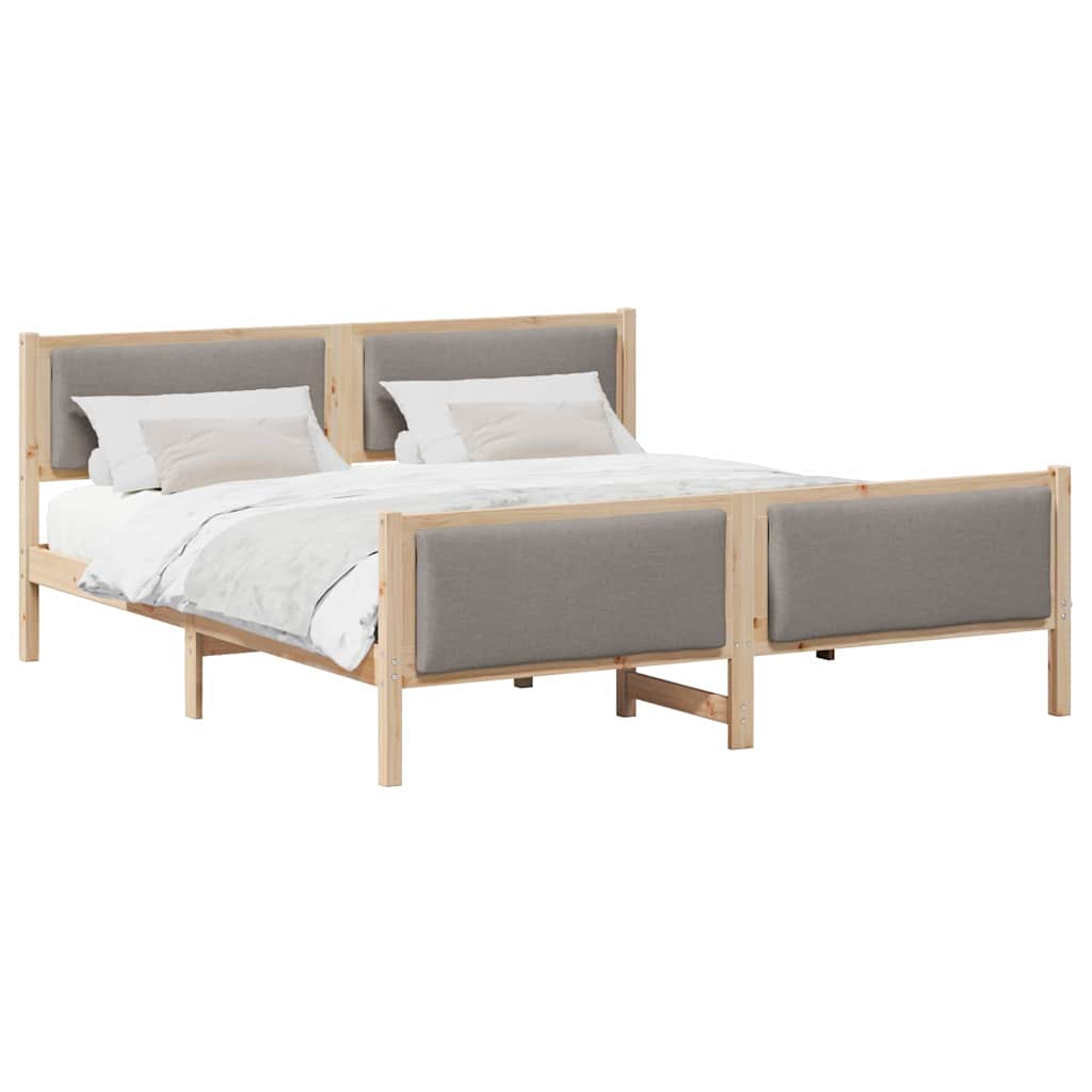 Bedframe met hoofdeinde Taupe 180 x 200 cm Stof