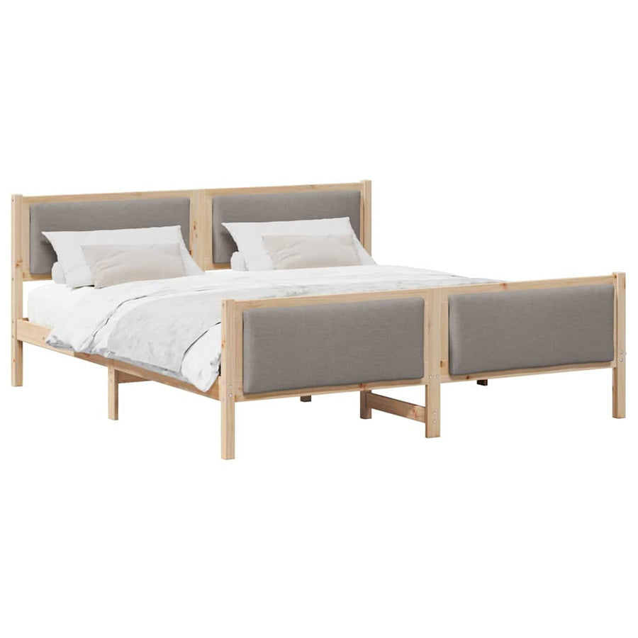 Bedframe met hoofdeinde Taupe 180 x 200 cm Stof