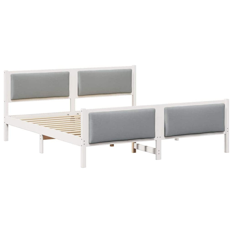 Bedframe met hoofdeinde Lichtgrijs 180 x 200 cm Stof