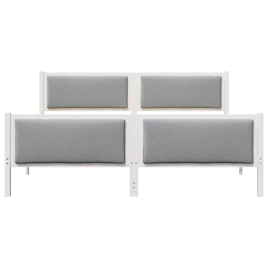 Bedframe met hoofdeinde Lichtgrijs 180 x 200 cm Stof