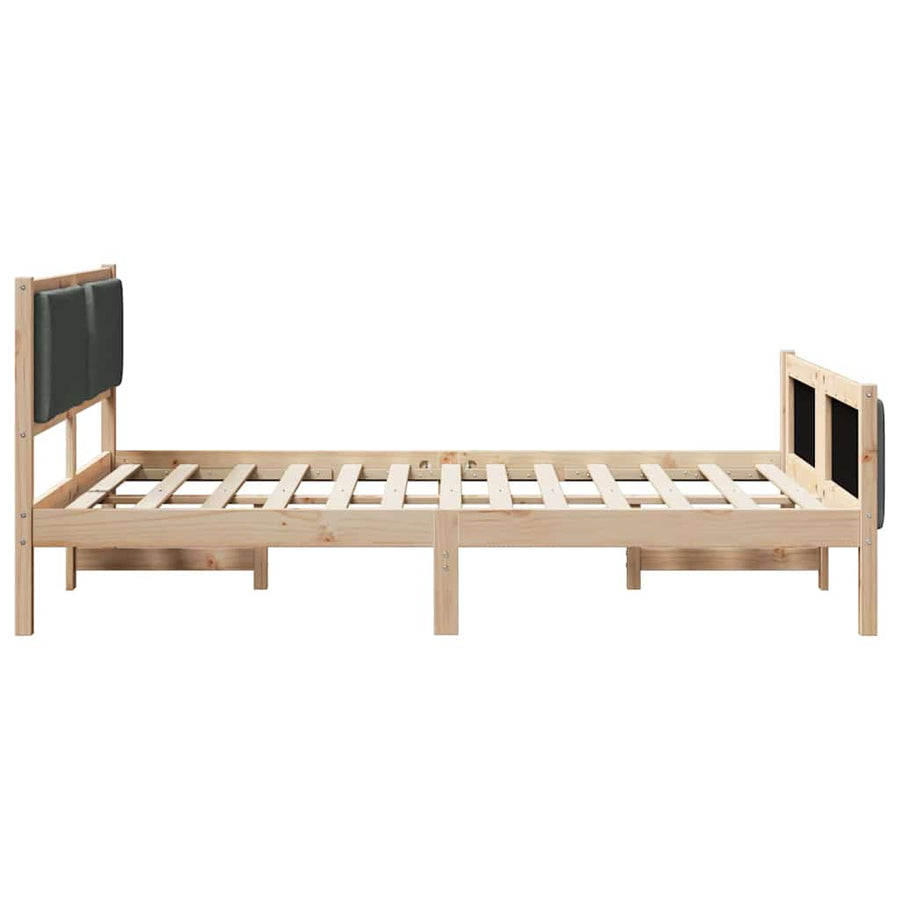 Bedframe met hoofdeinde Donkergrijs 160 x 200 cm Stof