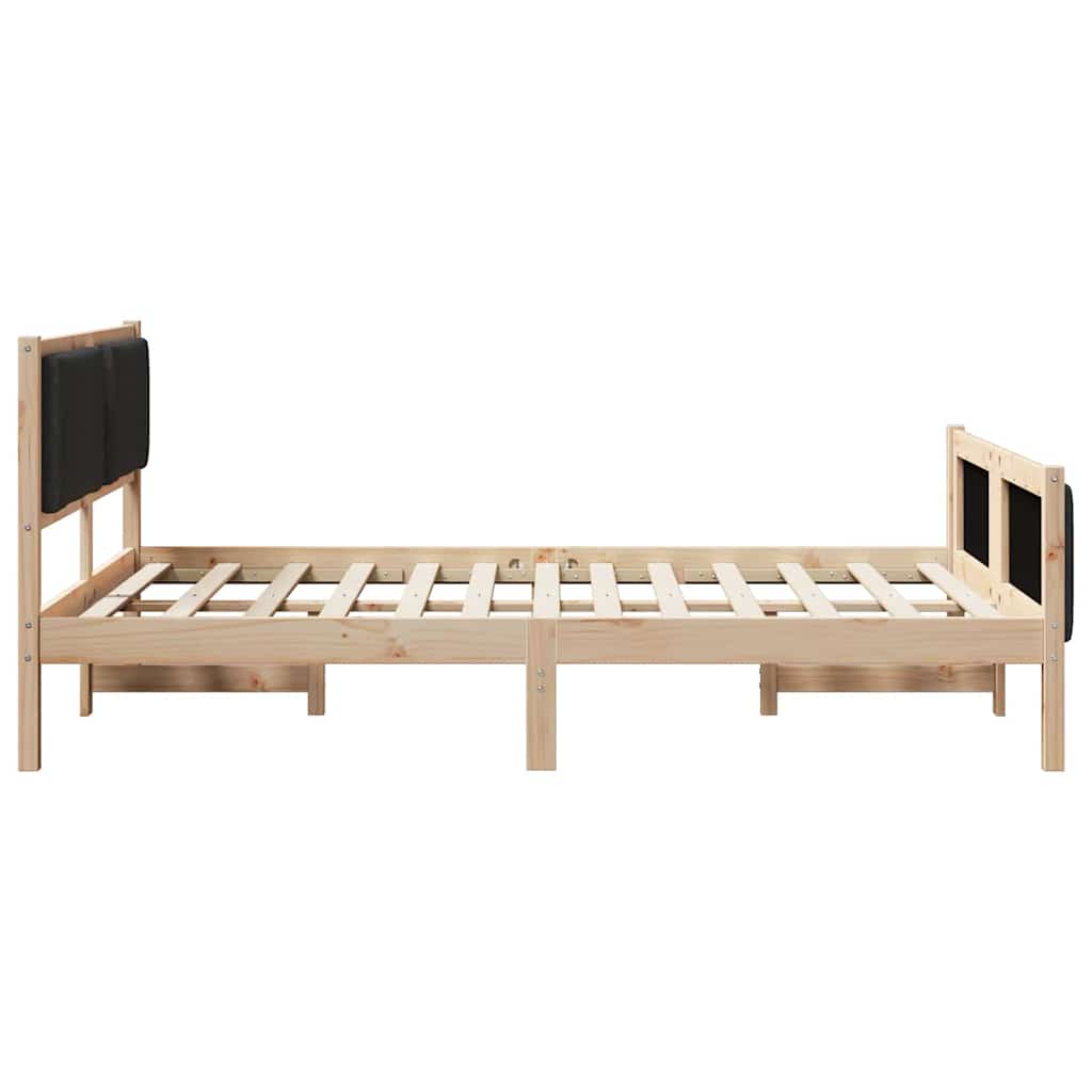 Bedframe met hoofdeinde Zwart 160 x 200 cm Stof
