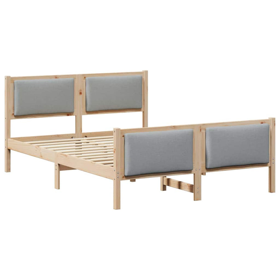 Bedframe met hoofdeinde Lichtgrijs 150 x 200 cm Stof