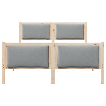 Bedframe met hoofdeinde Lichtgrijs 150 x 200 cm Stof