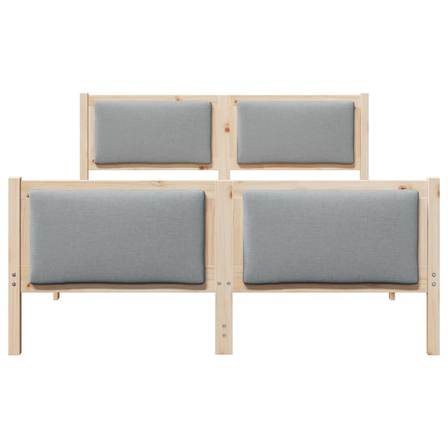 Bedframe met hoofdeinde Lichtgrijs 150 x 200 cm Stof