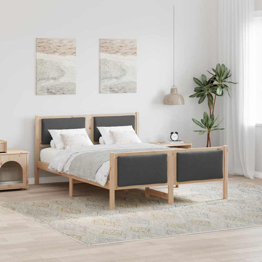Bedframe met hoofdeinde Donkergrijs 150 x 200 cm Stof