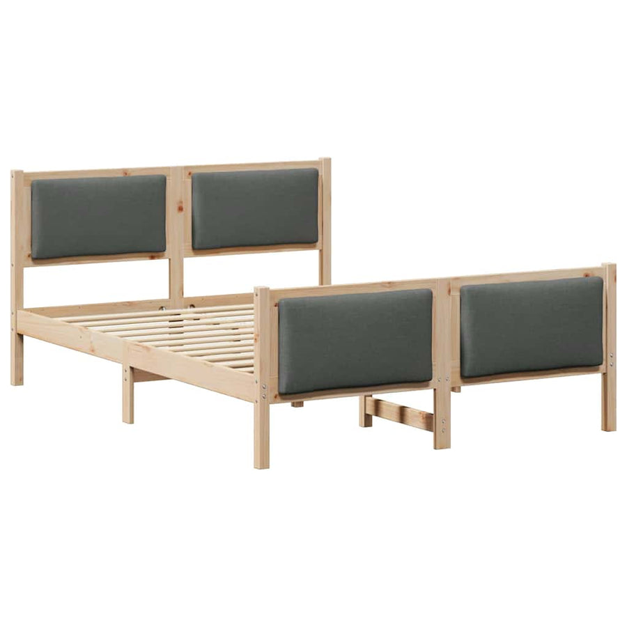 Bedframe met hoofdeinde Donkergrijs 150 x 200 cm Stof